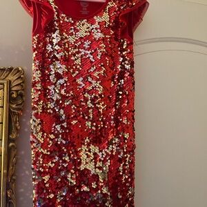 Sparkling Red Sequin Kids Dress